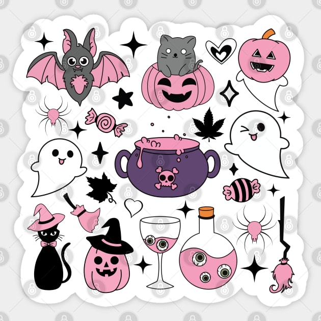 Breast Cancer Halloween Sticker by The WYLD Tribe